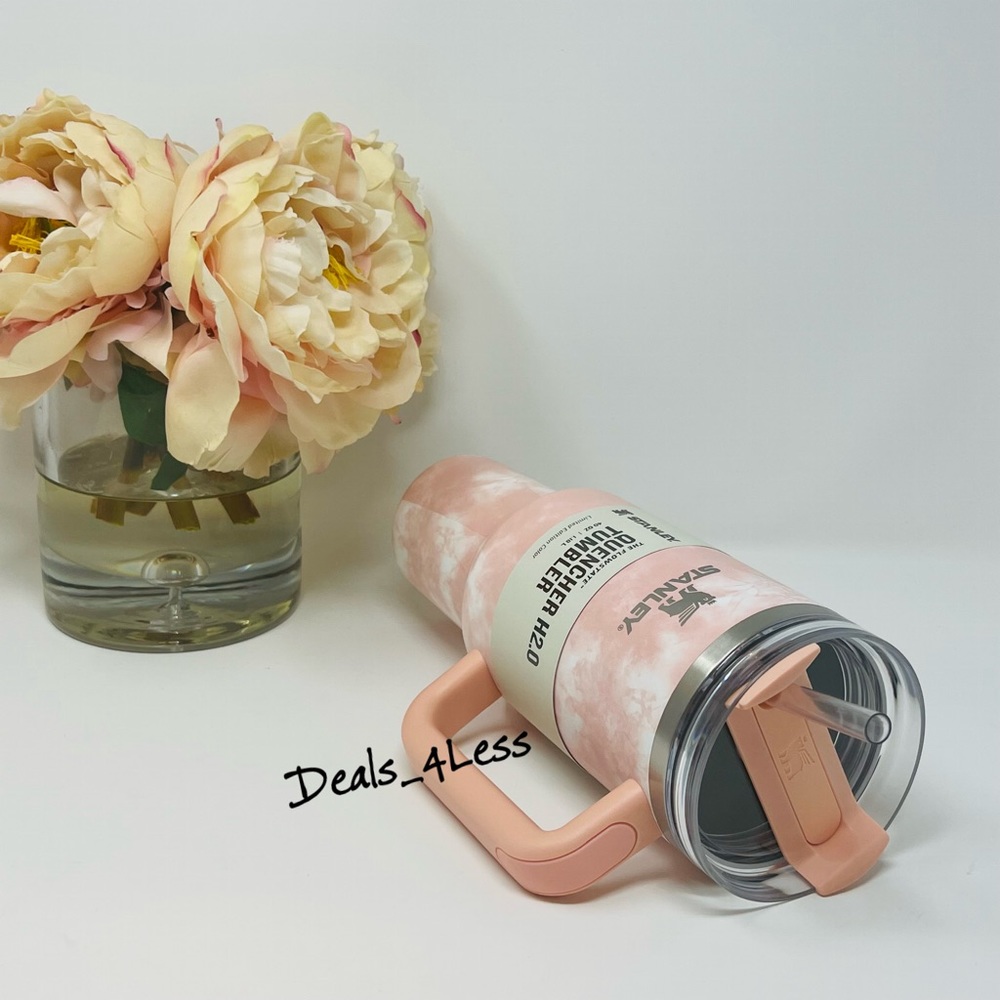 Stanley Tumbler 40 oz Peach Tie Dye Limited Edition Quencher Pink, Blush RARE - Picture 4 of 5